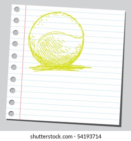 Scribble tennis ball