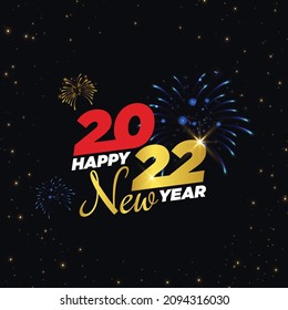 Scribble Text Of Happy New Year 2022
