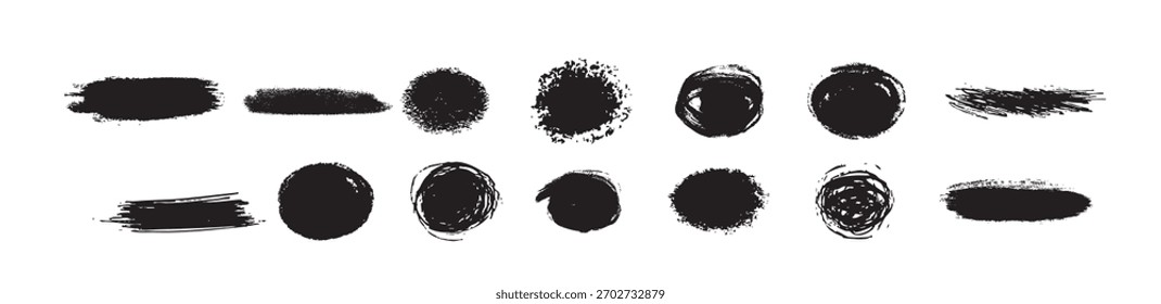 scribble textured brush stroke ink or paint round splatter