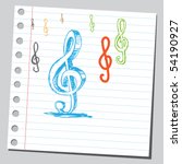 Scribble treble clefs