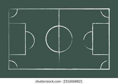 Scribble Vector dark board background with football tactics vector