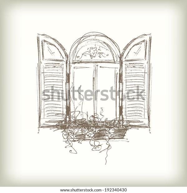 Scribble Vector Window Drawn Pencil Sketch Stock Vector (Royalty Free ...