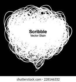 Scribble white bubble, vector illustration 