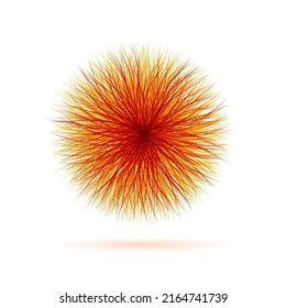 Scribble of a wool clew, virus, sea ​​urchin or sun. Vector abstract  illustration