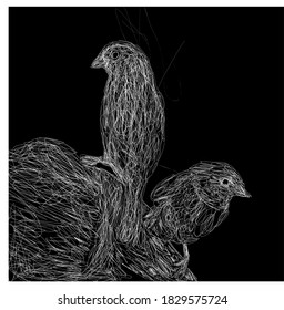 diseño de escritura de garabatos ilustración de pájaro