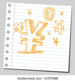 Scribble yen symbol