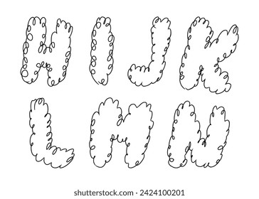 Scribbled alphabet writing, children's alphabet writing, children's written alphabet,
