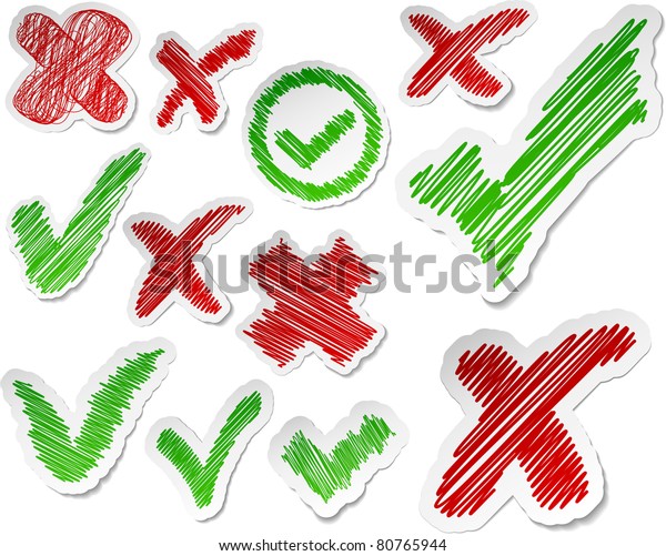 Scribbled Collection Validation Stickers Vector Eps8 Stock Vector ...