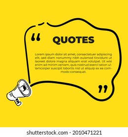 Scribbled comic speech bubbles with hand drawn style, Copy space for quote. Typography design quote chat bubble background. Remark quote text box poster template concept with yellow colour