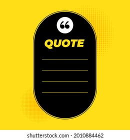 Scribbled comic speech bubbles with hand drawn style, Copy space for quote. Typography design quote chat bubble background. Remark quote text box poster template concept with yellow colour