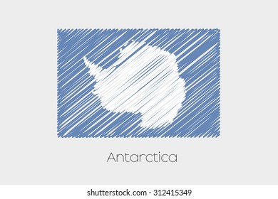 A Scribbled Flag Illustration of the country of Antarctica