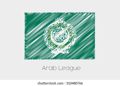A Scribbled Flag Illustration of the country of ArabLeague