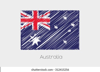 A Scribbled Flag Illustration of the country of Australia