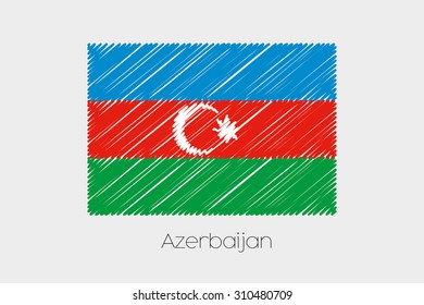 A Scribbled Flag Illustration of the country of Azerbaijan