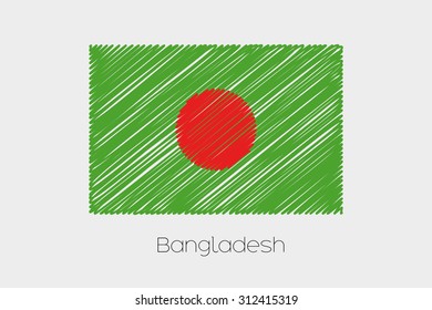 A Scribbled Flag Illustration of the country of Bangladesh