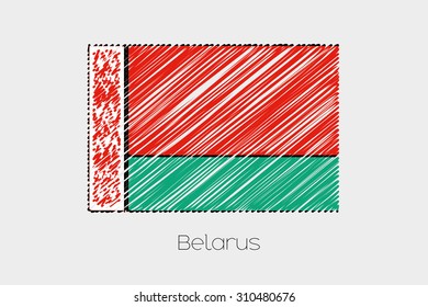 A Scribbled Flag Illustration of the country of Belarus