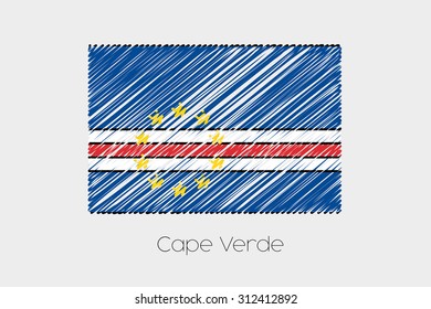 A Scribbled Flag Illustration of the country of Cape Verde