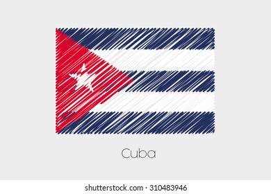 A Scribbled Flag Illustration of the country of Cuba