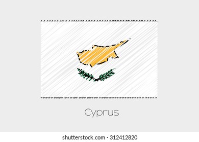 A Scribbled Flag Illustration of the country of Cyprus