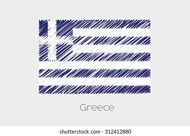 A Scribbled Flag Illustration of the country of Greece