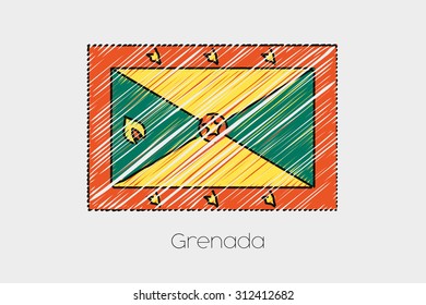 A Scribbled Flag Illustration of the country of Grenada