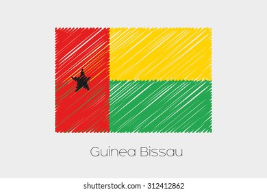 A Scribbled Flag Illustration of the country of Guinea Bissau