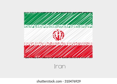 A Scribbled Flag Illustration of the country of Iran