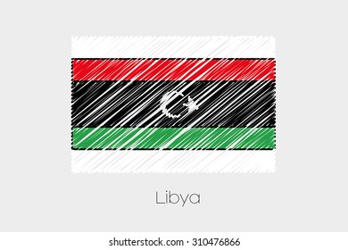 A Scribbled Flag Illustration of the country of Libya-39