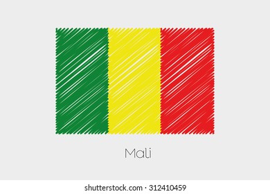 A Scribbled Flag Illustration of the country of Mali