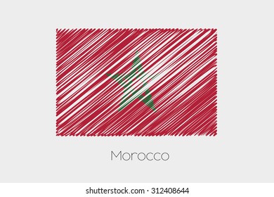 A Scribbled Flag Illustration of the country of Morocco