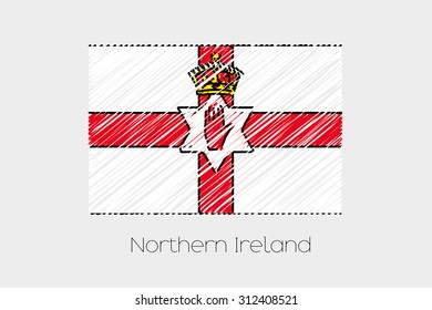 A Scribbled Flag Illustration of the country of Northern Ireland