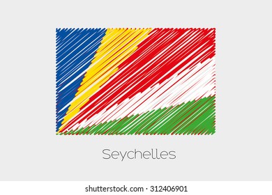 A Scribbled Flag Illustration of the country of Seychelles