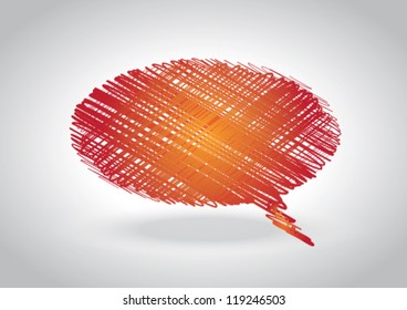 Scribbled / Hand Drawn vector speech bubble background.