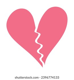 scribbled heart broken illustration design