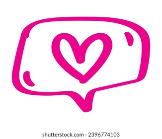 scribbled heart bubble illustration design