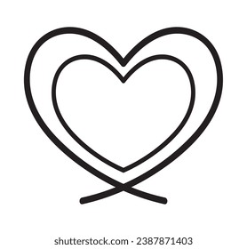 scribbled heart design illustration isolated