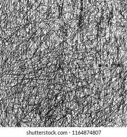 Scribbled lines vector texture, isolated on transparent background. Light variant.