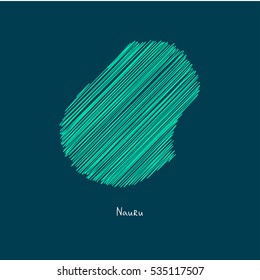 A Scribbled Map of the Nauru. Sketch Country map for infographics, brochures and presentations. vector green map illustration