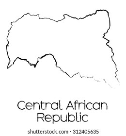 A Scribbled Shape of the Country of Central African Republic