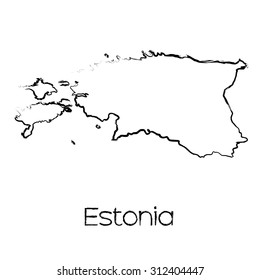 A Scribbled Shape of the Country of Estonia
