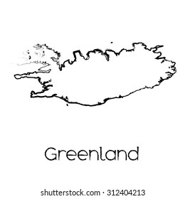 A Scribbled Shape of the Country of Greenland