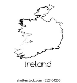A Scribbled Shape of the Country of Ireland