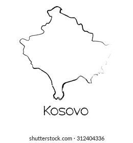 A Scribbled Shape of the Country of Kosovo