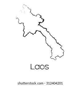 A Scribbled Shape of the Country of Laos