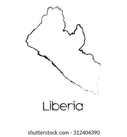 A Scribbled Shape of the Country of Liberia