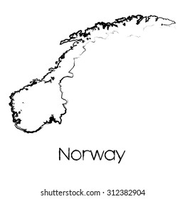 A Scribbled Shape of the Country of Norway