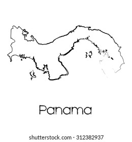 A Scribbled Shape of the Country of Panama