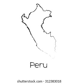 A Scribbled Shape of the Country of Peru