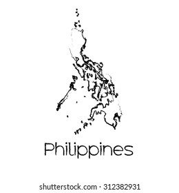 A Scribbled Shape of the Country of Philippines