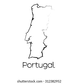 A Scribbled Shape of the Country of Portugal